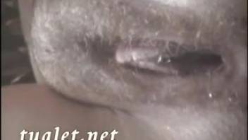 Chick with bushy snatch pees and poops